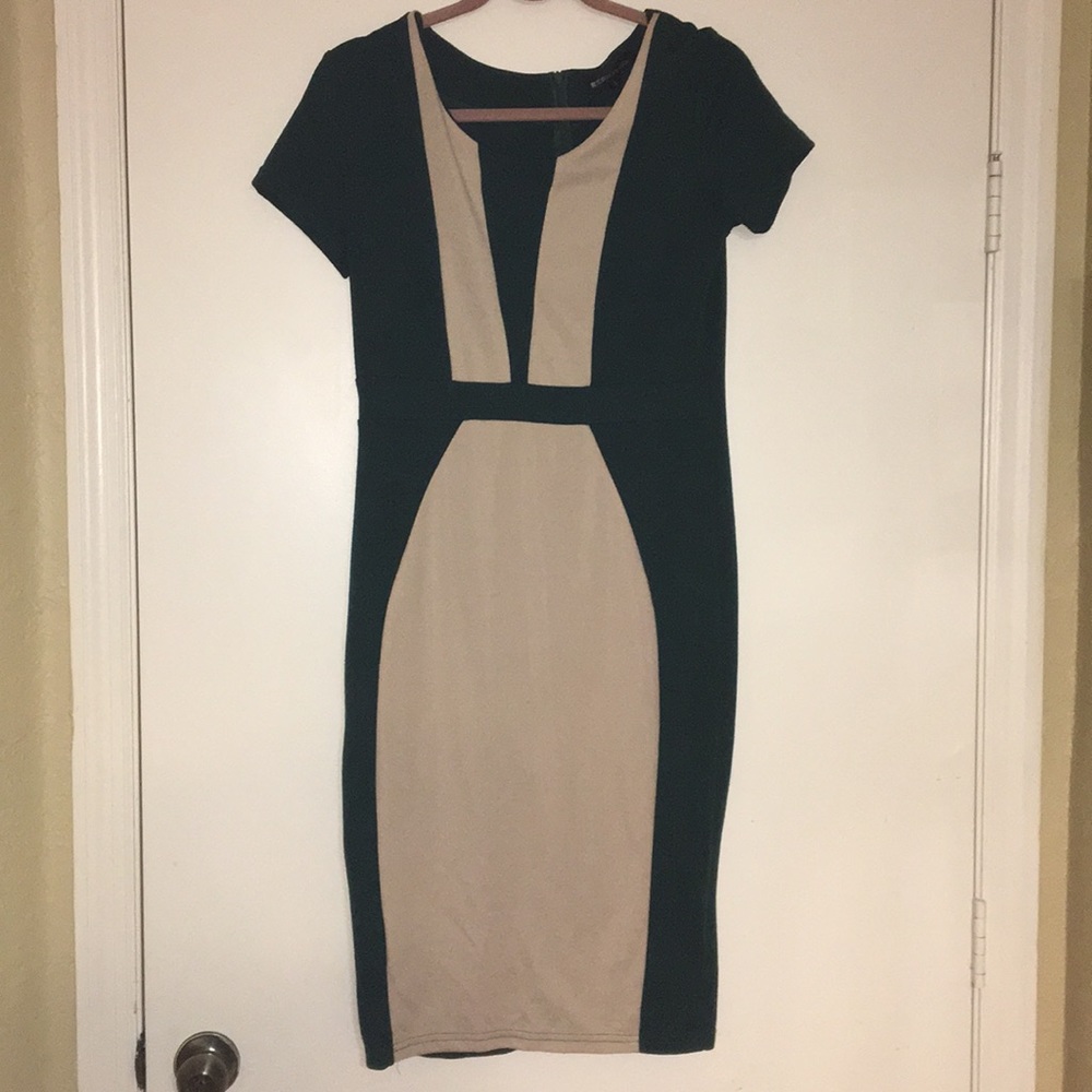 Green and tan size large dress